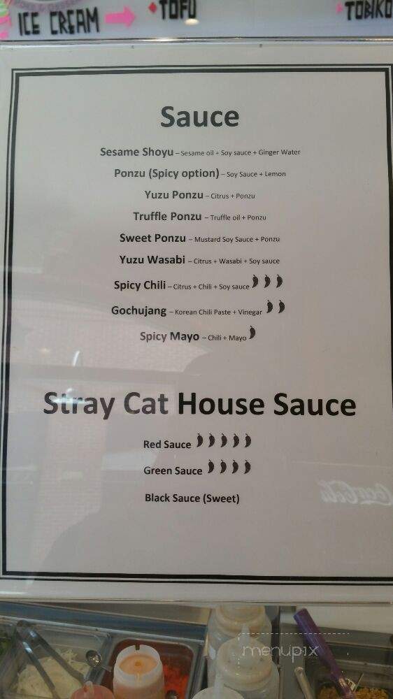 Stray Cat Poke & Dessert - Pasadena, CA menu_pic