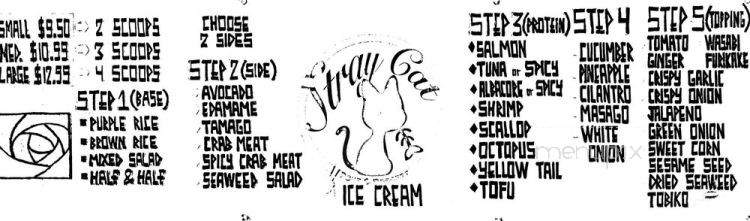 Stray Cat Poke & Dessert - Pasadena, CA menu_pic