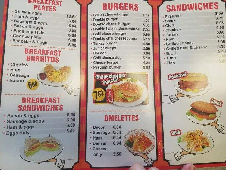 Ten Burgers - Pasadena, CA menu_pic