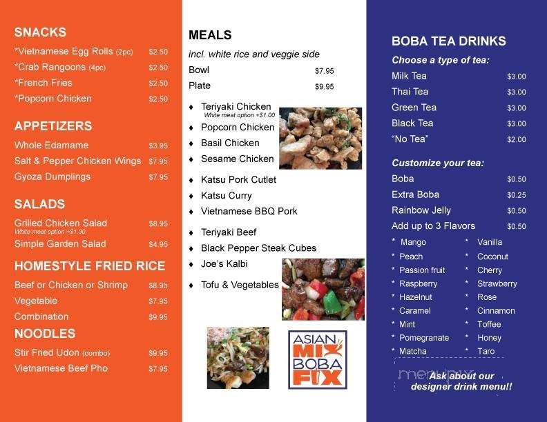 Asian Mix Boba Fix - Pasadena, CA menu_pic