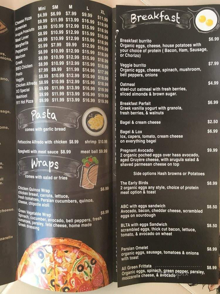 XO Cafe - Glendale, CA menu_pic