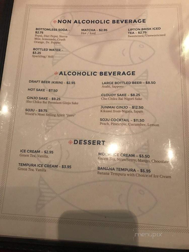 TAKU-YA Sushi - Glendale, CA menu_pic