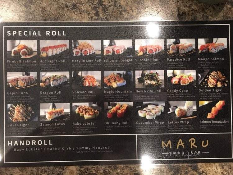 Maru Sushi Bar - Los Angeles, CA menu_pic