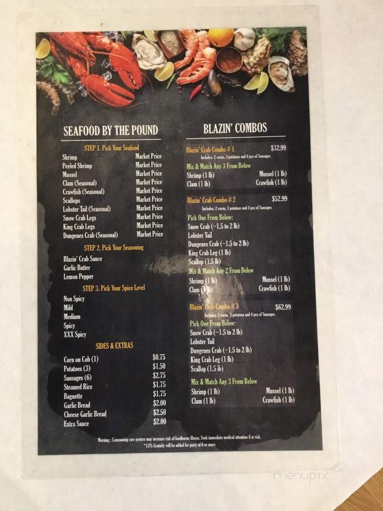 The Blazin Crab - Los Angeles, CA menu_pic