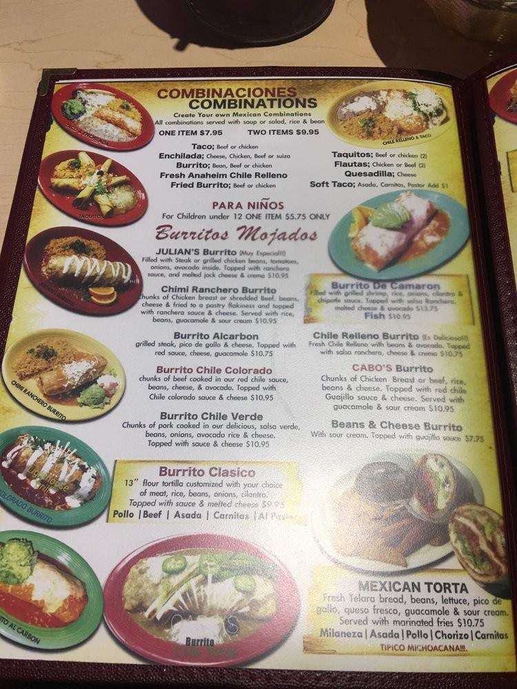 Cabo's Lighthouse Grill - Santa Clarita, CA menu_pic