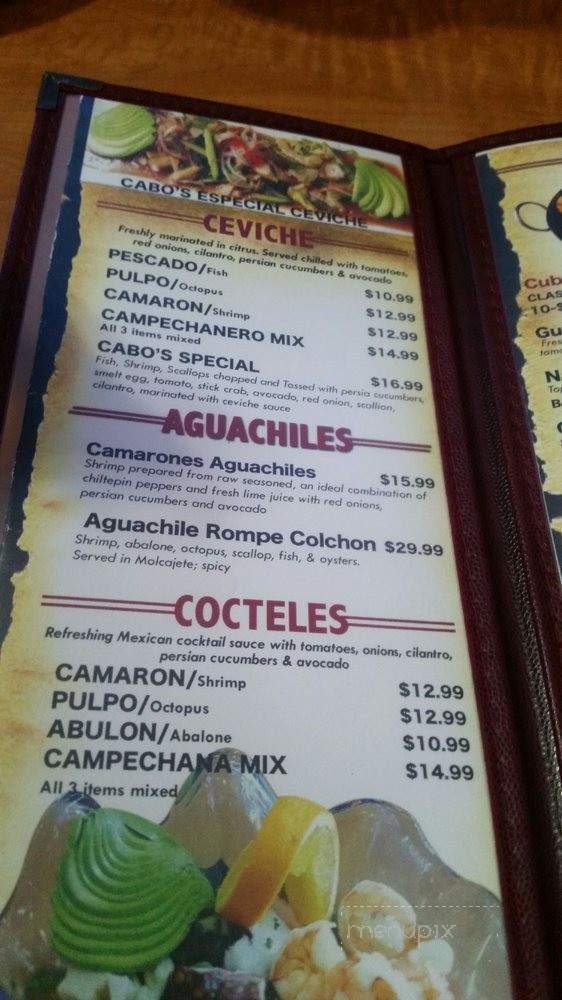 Cabo's Lighthouse Grill - Santa Clarita, CA menu_pic