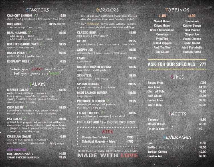 PSY Street Kitchen - Los Angeles, CA menu_pic