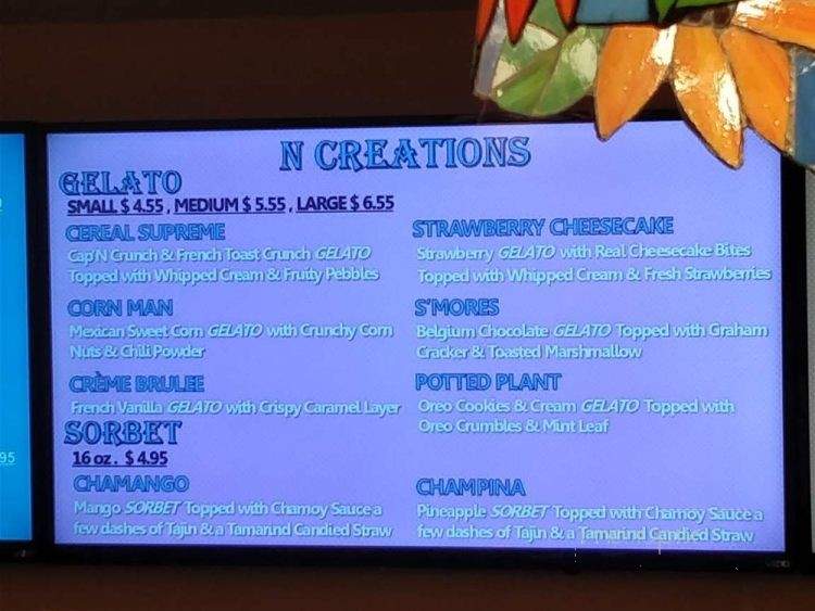 N Gelato - Azusa, CA menu_pic