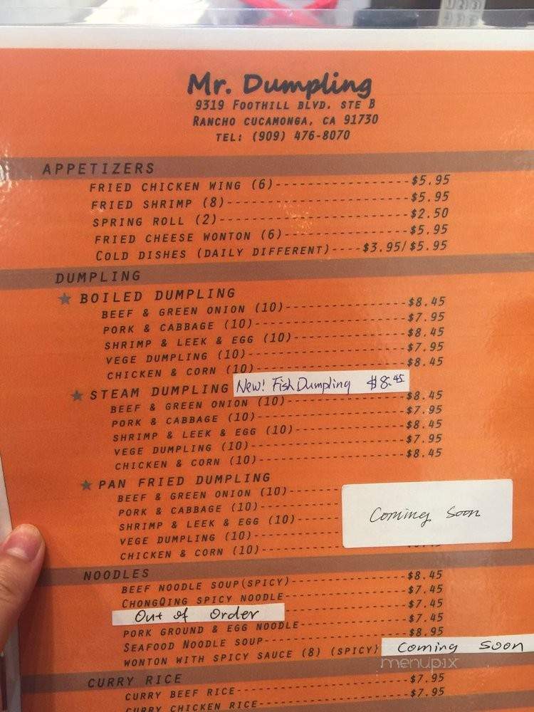 Mr.Dumpling - Rancho Cucamonga, CA menu_pic