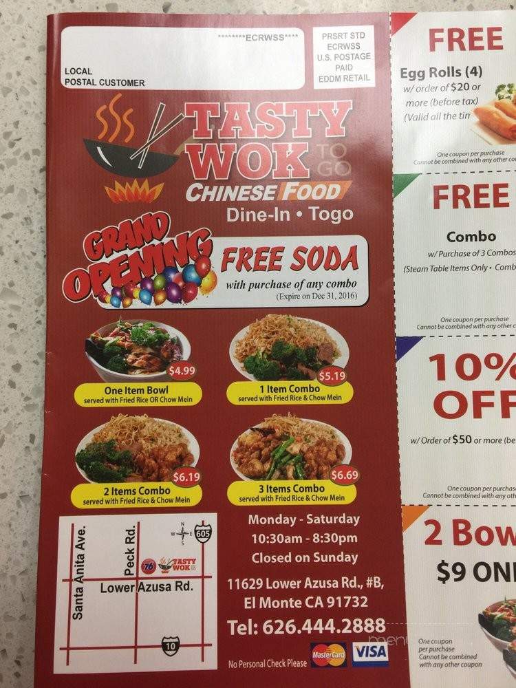 Tasty Wok To Go - El Monte, CA menu_pic