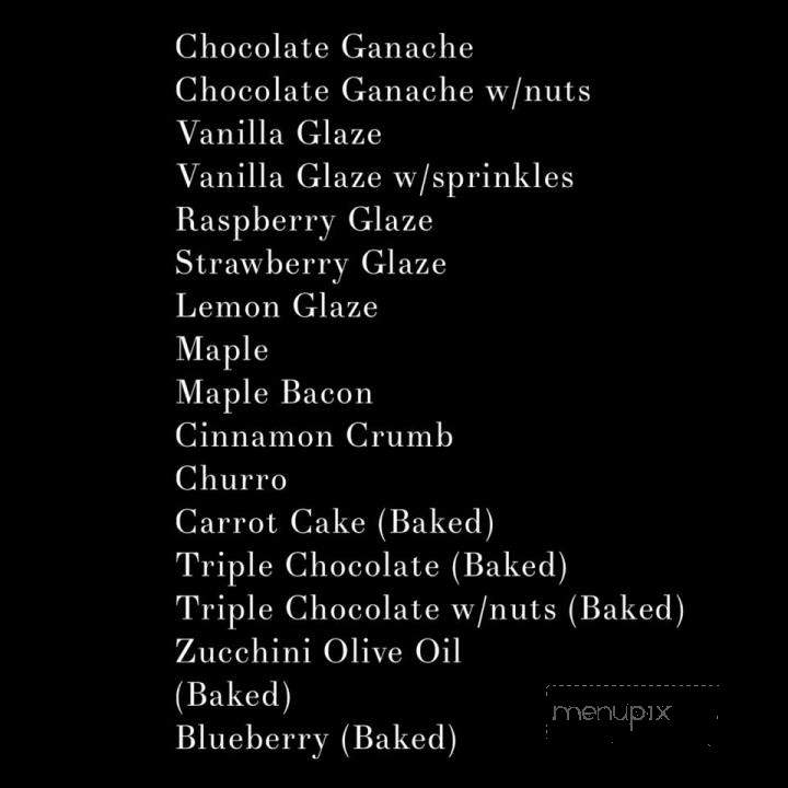 Rad Doughnuts - Glendora, CA menu_pic