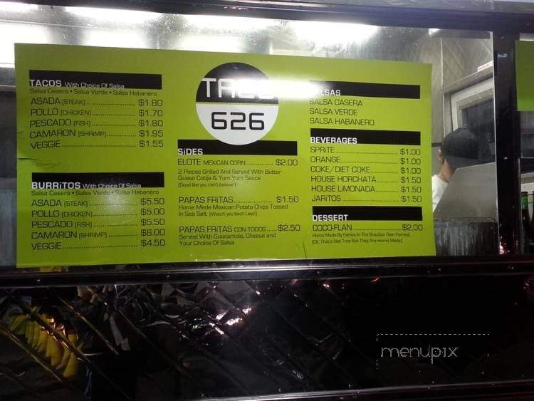 Taco 626 - Bassetts, CA menu_pic