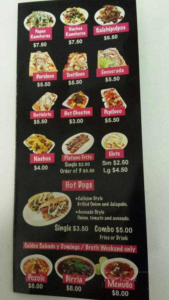 Las Chicas Fresas - Pomona, CA menu_pic