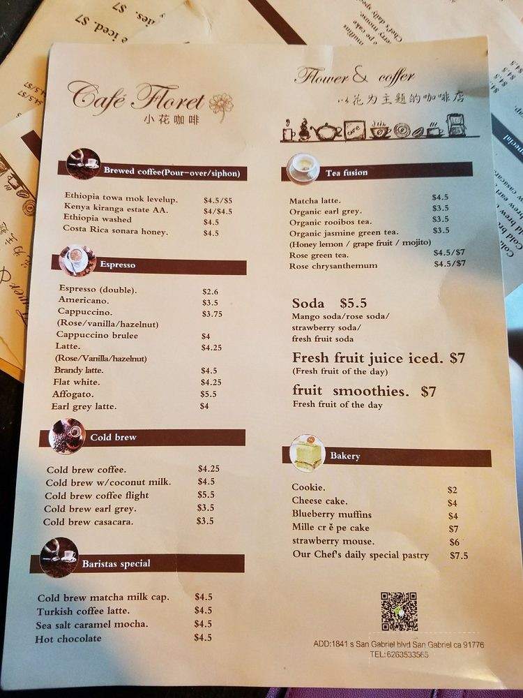 Cafe Floret - San Gabriel, CA menu_pic