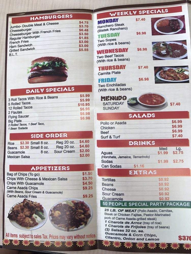 D' Sotos - La Mesa, CA menu_pic