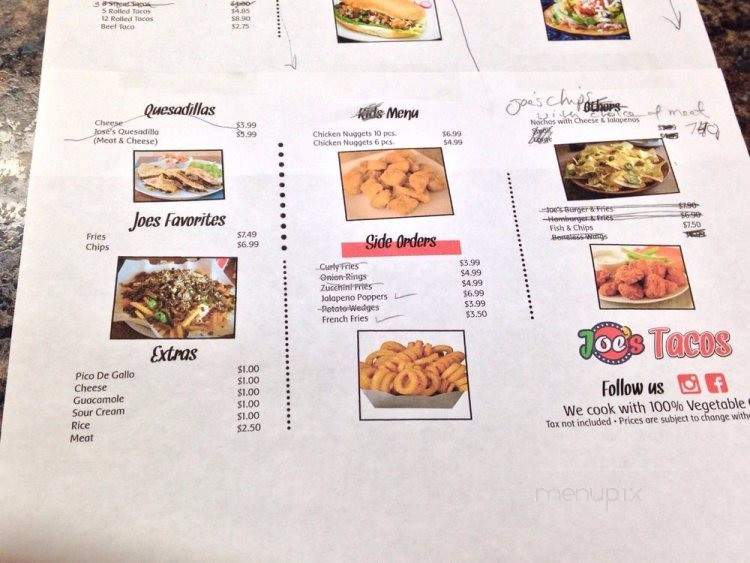Joe's Tacos - National City, CA menu_pic
