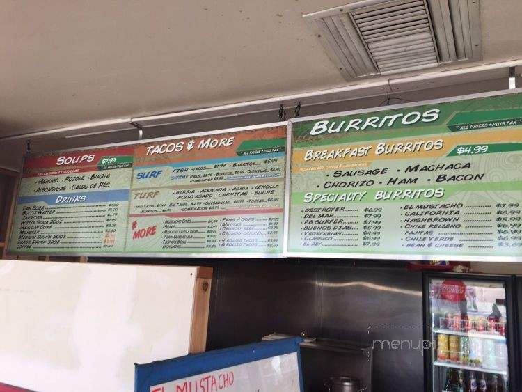 El Mustacho Taco Shop - El Cajon, CA menu_pic