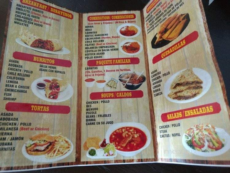 El Paisa Mex - Escondido, CA menu_pic