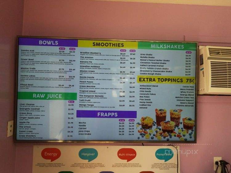 Samba Smoothies - Santee, CA menu_pic