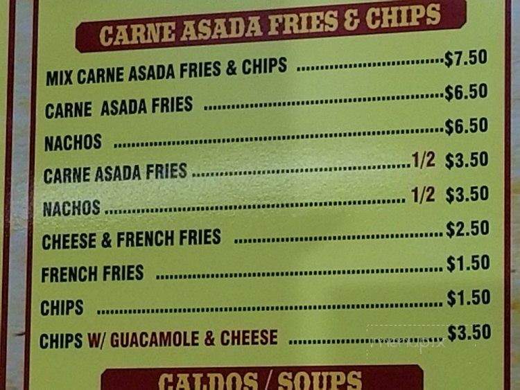 La Condesa Mexican Food - Vista, CA menu_pic