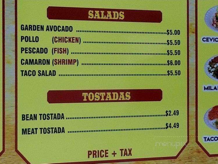 La Condesa Mexican Food - Vista, CA menu_pic