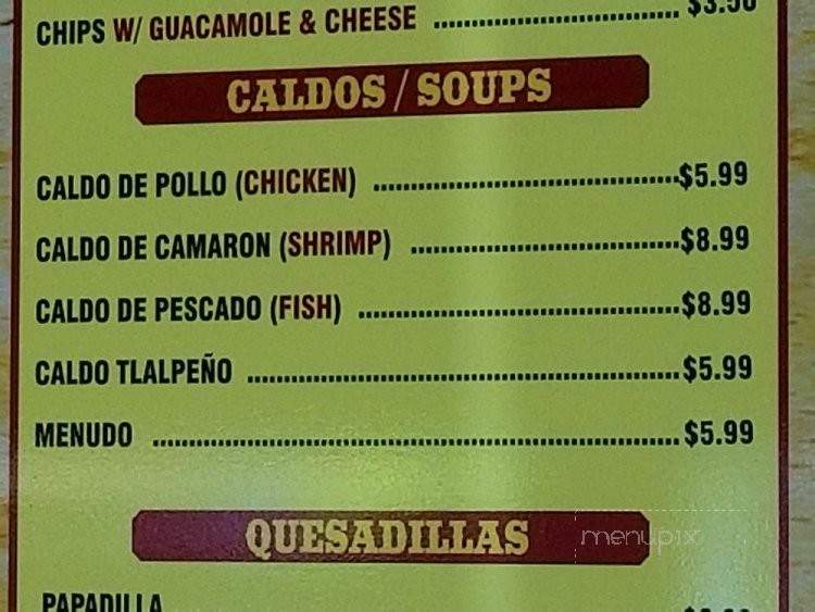 La Condesa Mexican Food - Vista, CA menu_pic