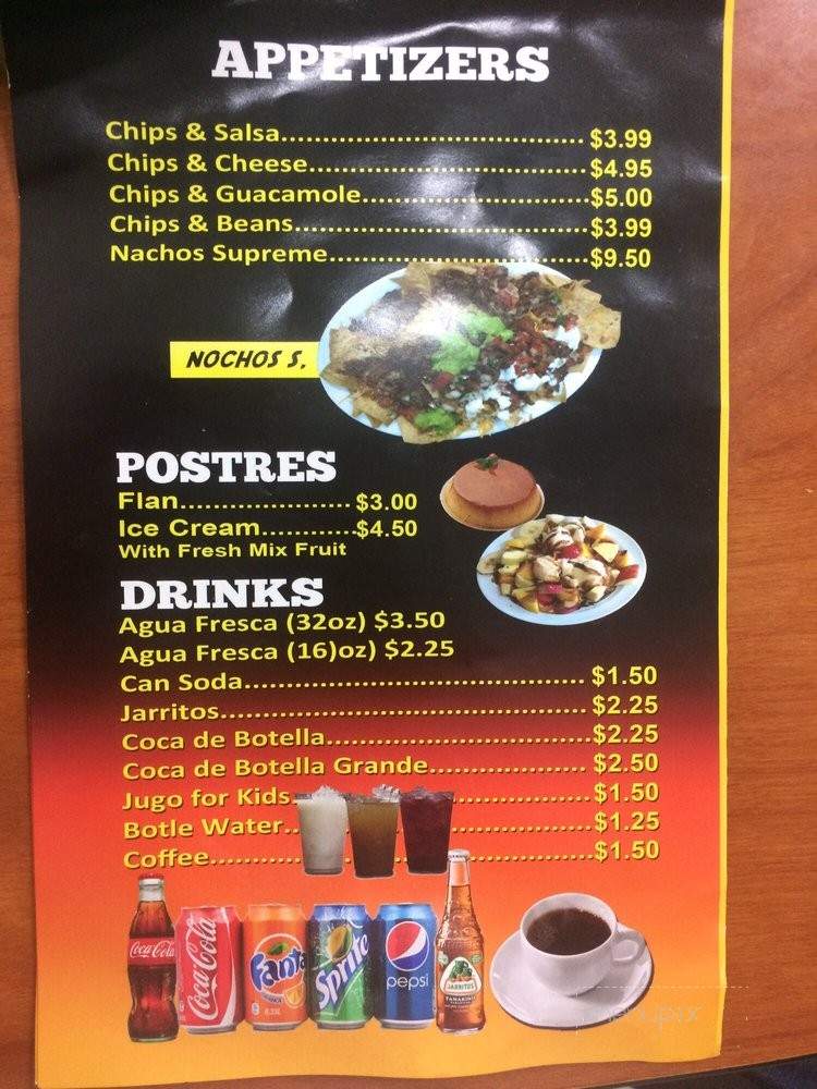 Taqueria Chabelita - Vista, CA menu_pic