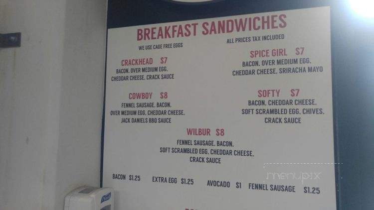 Crackheads - San Diego, CA menu_pic