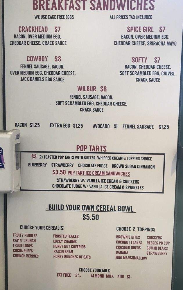 Crackheads - San Diego, CA menu_pic