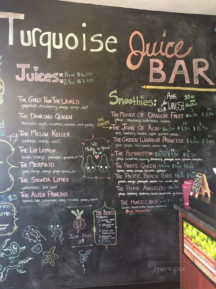 Turquoise Juice Bar - San Diego, CA menu_pic