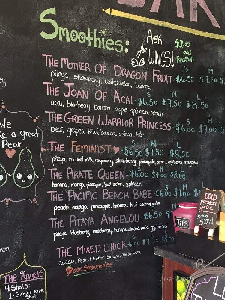Turquoise Juice Bar - San Diego, CA menu_pic