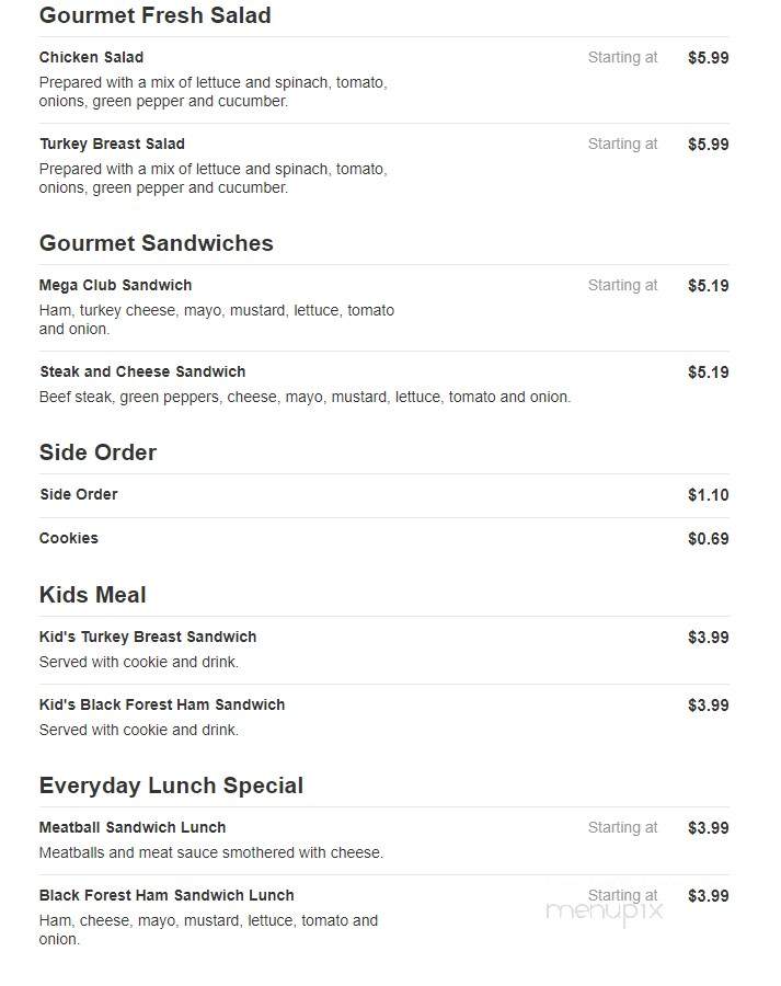 Mega Deli - San Diego, CA menu_pic