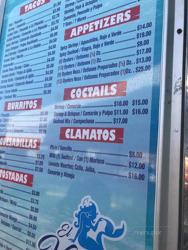 Mariscos El Valedor - San Diego, CA menu_pic