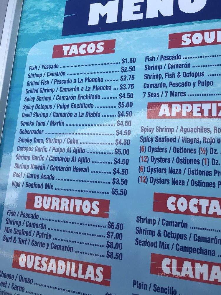 Mariscos El Valedor - San Diego, CA menu_pic