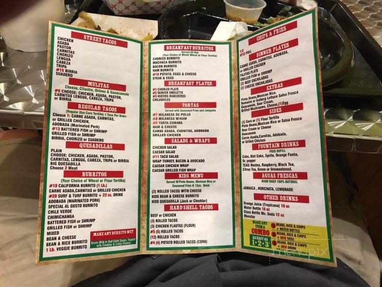 Taqueria Al Gusto - San Diego, CA menu_pic
