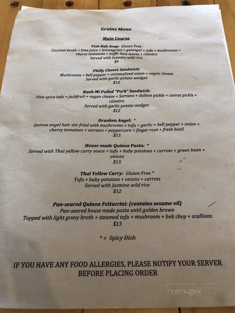 Grains - San Diego, CA menu_pic