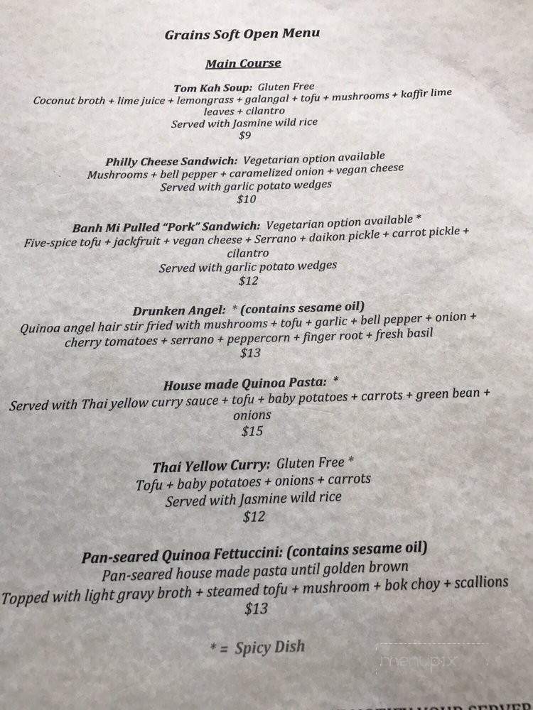 Grains - San Diego, CA menu_pic