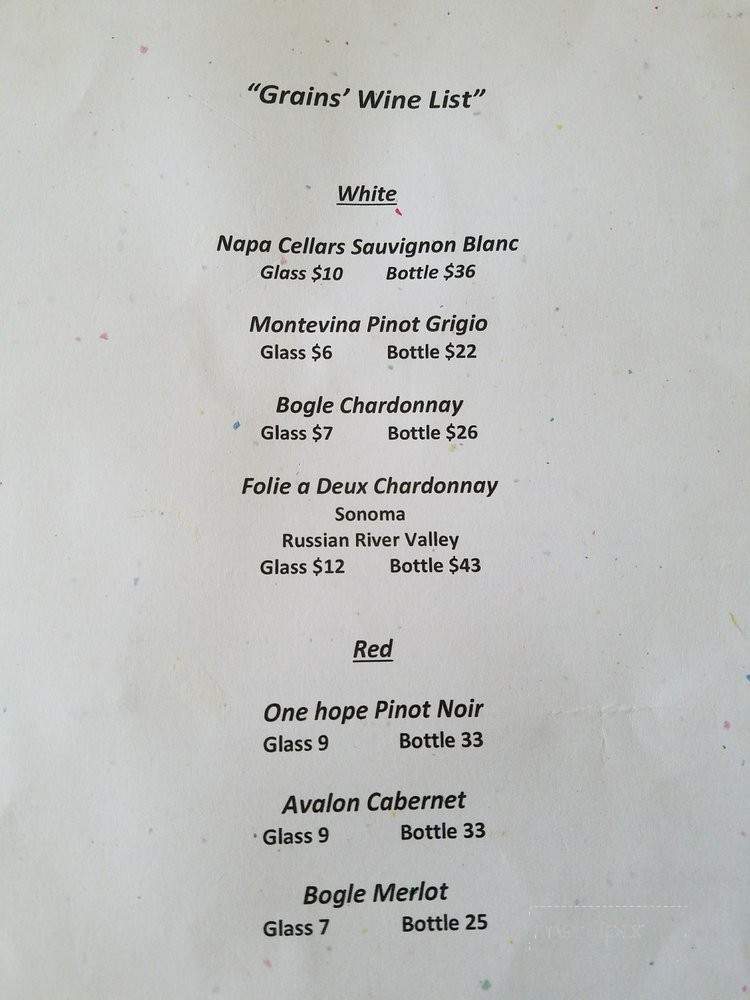 Grains - San Diego, CA menu_pic