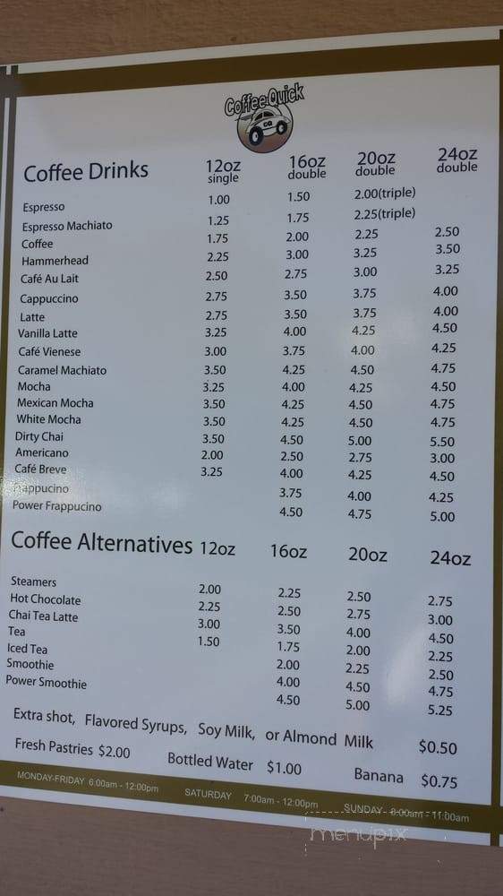 Coffee Quick - San Diego, CA menu_pic