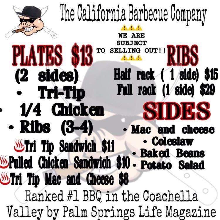 The California Barbecue Company - Indio, CA menu_pic
