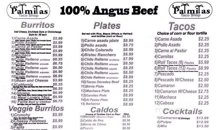 Las Palmitas - El Centro, CA menu_pic