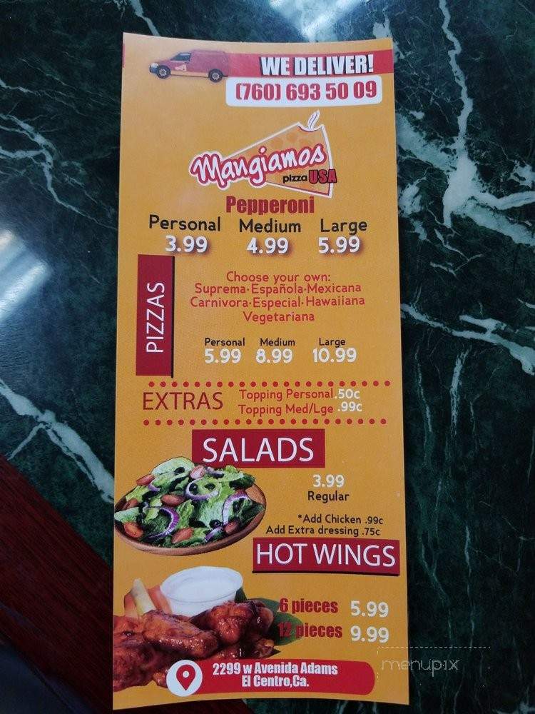 Mangiamos Pizza - El Centro, CA menu_pic