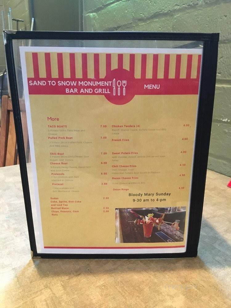 Sand to Snow Monument Bar & Grill - Morongo Valley, CA menu_pic