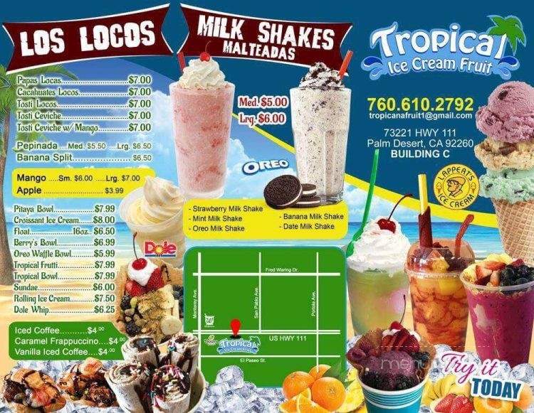 Tropical Ice Cream Fruit - Palm Desert, CA menu_pic