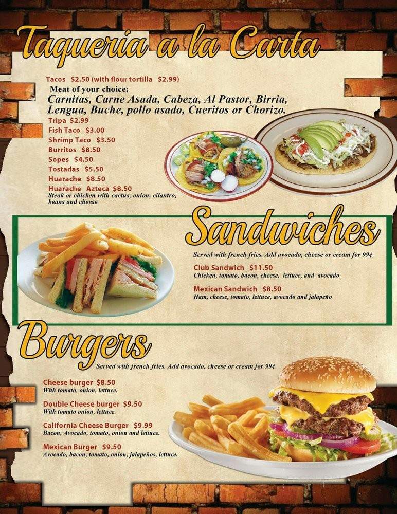 Online Menu of El Guero Mexican Grill, Yucca Valley, CA