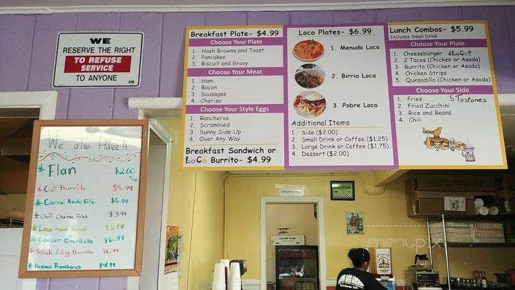 Los Locos Cafe - Barstow, CA menu_pic