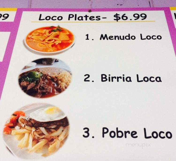 Los Locos Cafe - Barstow, CA menu_pic