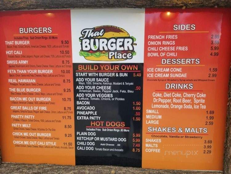 That Burger Place - Big Bear Lake, CA menu_pic
