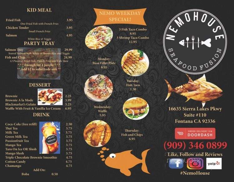 /31027176/Nemo-House-Restaurant-Menu-Fontana-CA - Fontana, CA