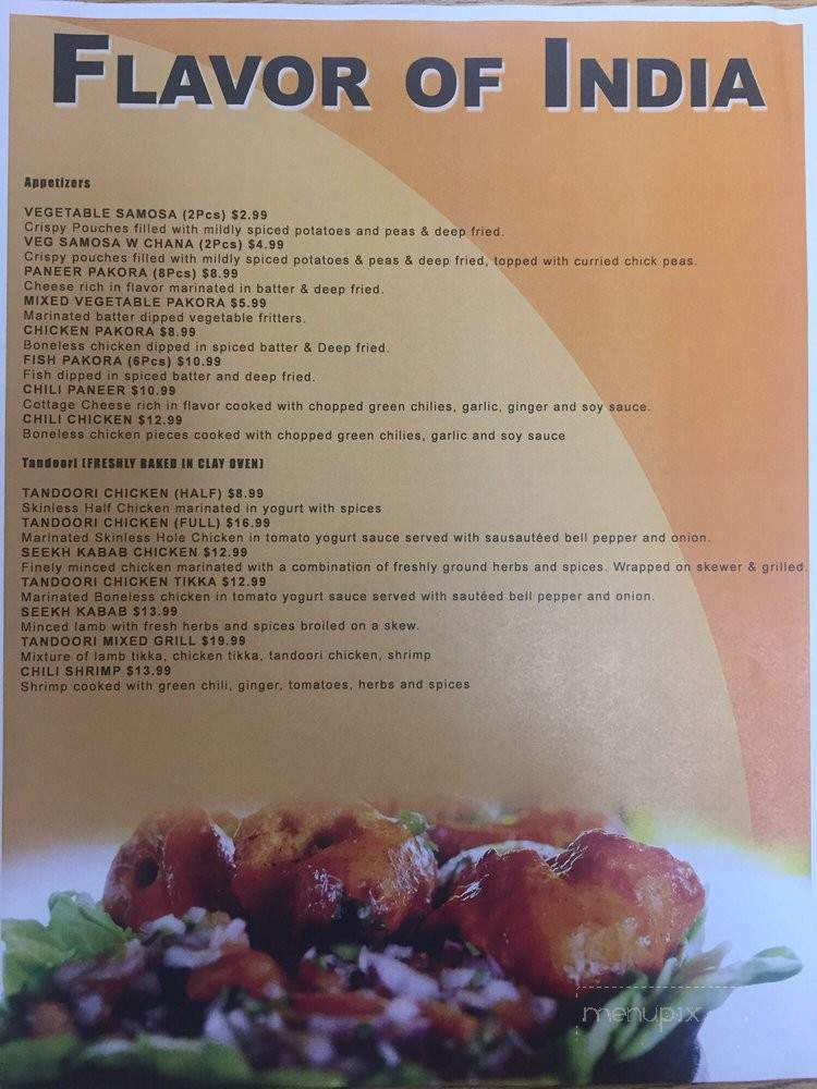 Flavor Of India - Needles, CA menu_pic